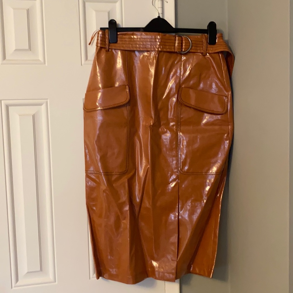 Faux leather skirt